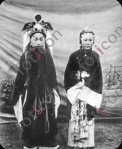 Chinesische Schauspieler; Chinese actors - Foto simon-173a-055-sw.jpg | foticon.de - Bilddatenbank für Motive aus Geschichte und Kultur